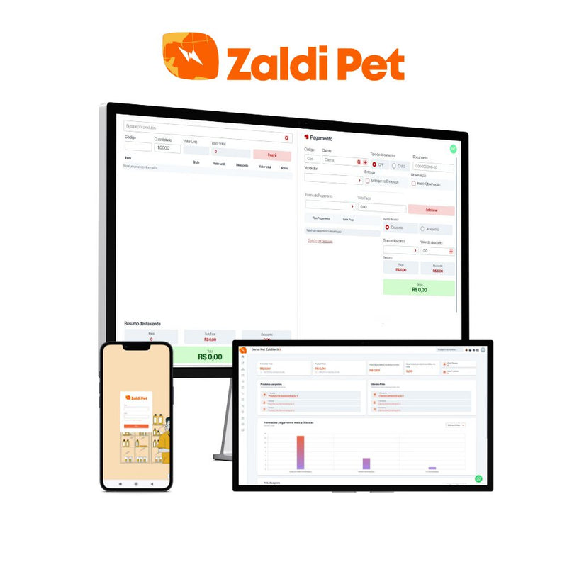 Sistema de Gestão Para Pet Shops e Clínicas - Zaldi Pet Plano Intermediário (Mensal)