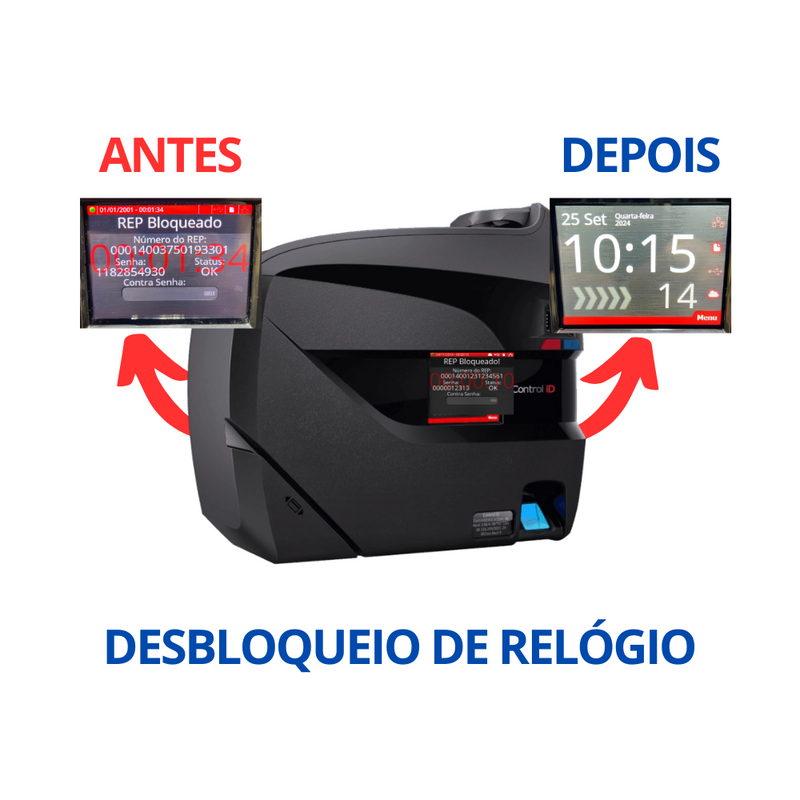 Desbloqueio de Relógio de Ponto Control iD (Contra Senha)