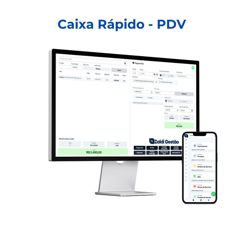 Sistema de Gestão ERP Para Empresas - Zaldi Gestão Plano Intermediário (Mensal)