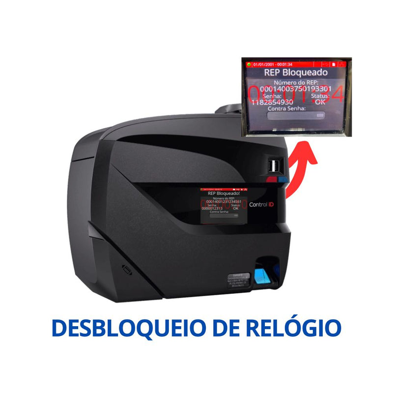 Desbloqueio de Relógio de Ponto Control iD (Contra Senha)